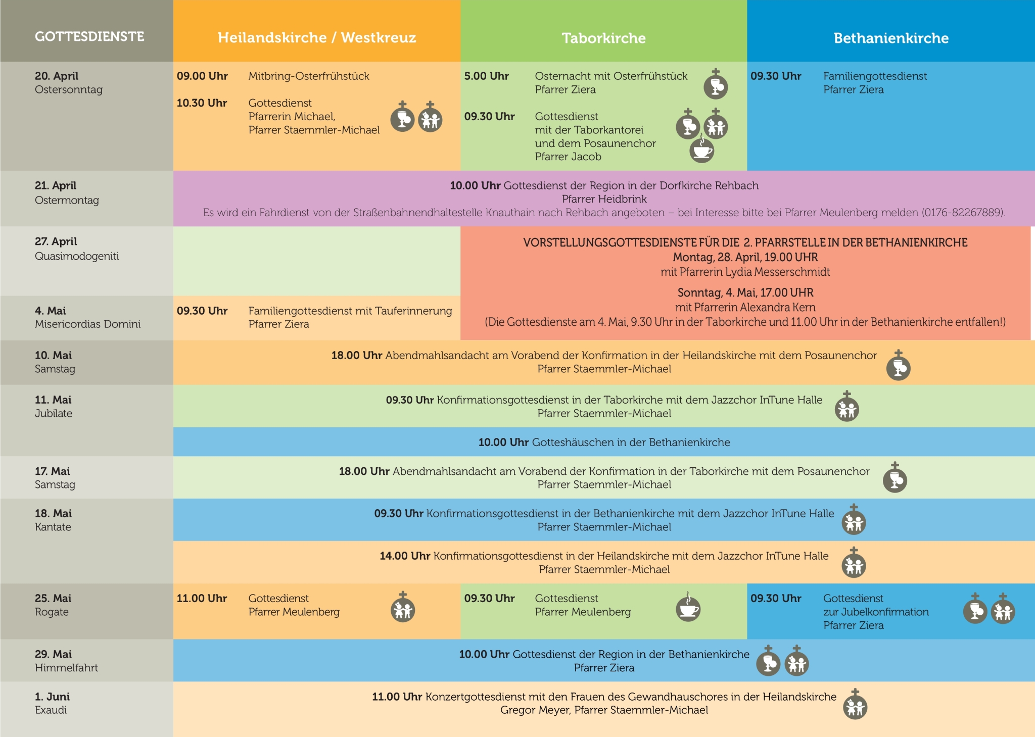 Aktueller Gottesdienstplan - Link: Gesamter Gottesdienstplan als PDF-Datei